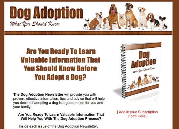 Dog Adoption Squeeze Page