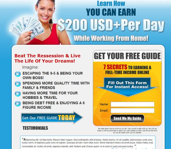 Make Money Squeeze Page